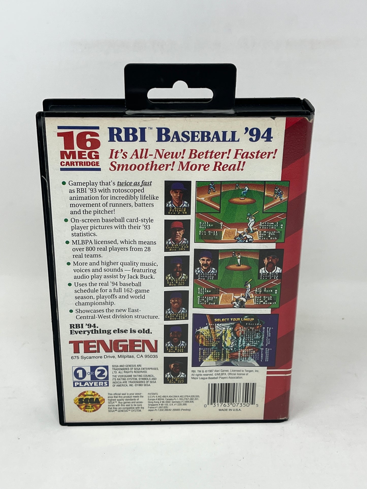 Sega Genesis - RBI Baseball '94 - Complete