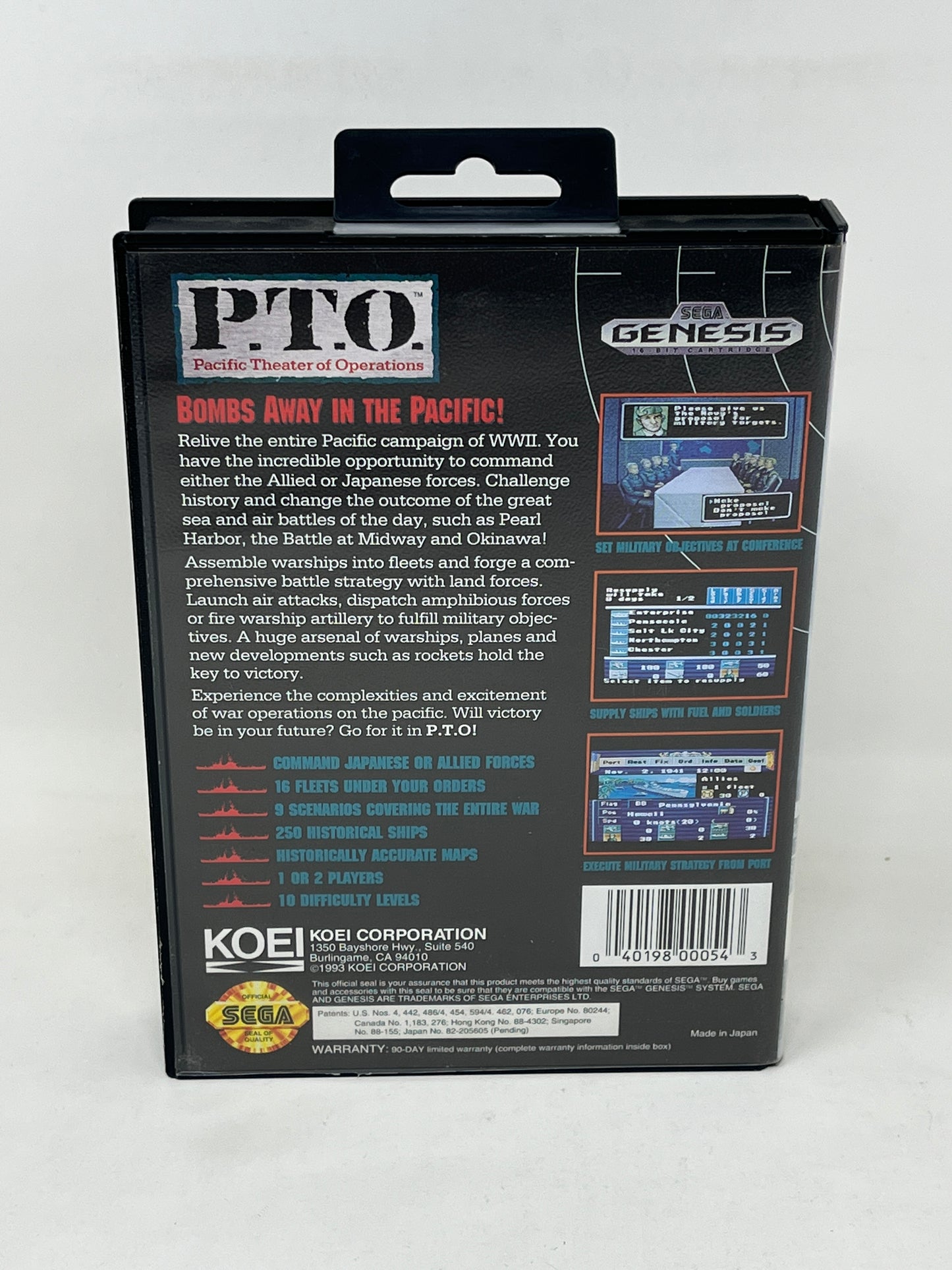 Sega Genesis - PTO Pacific Theater of Operations - Complete