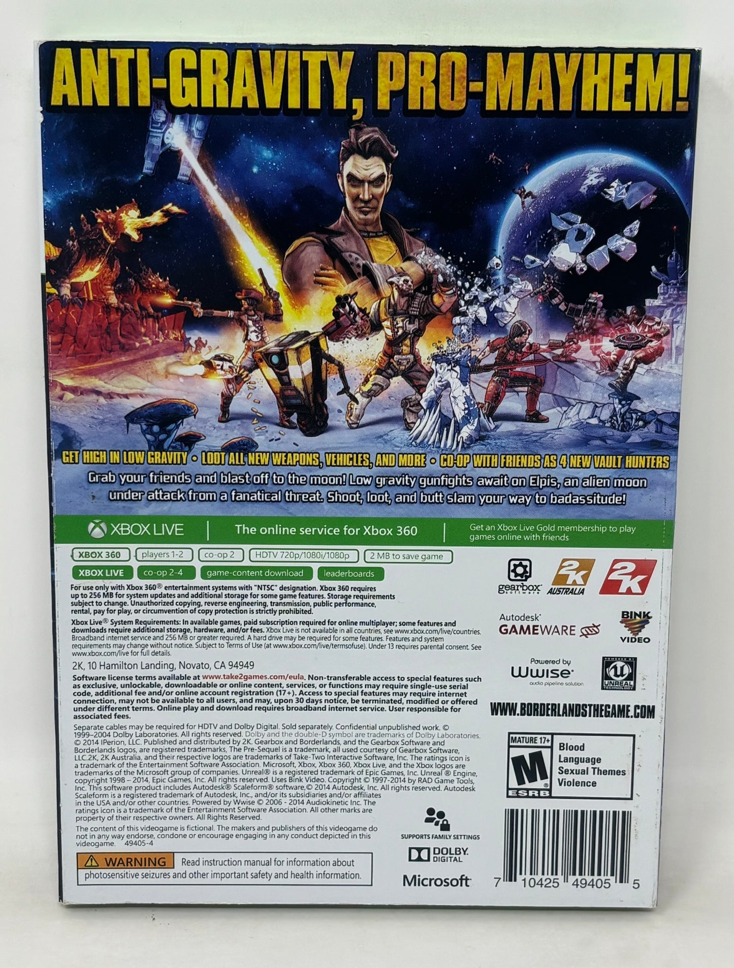 XBox 360 - Borders The Pre-Sequel! - Complete
