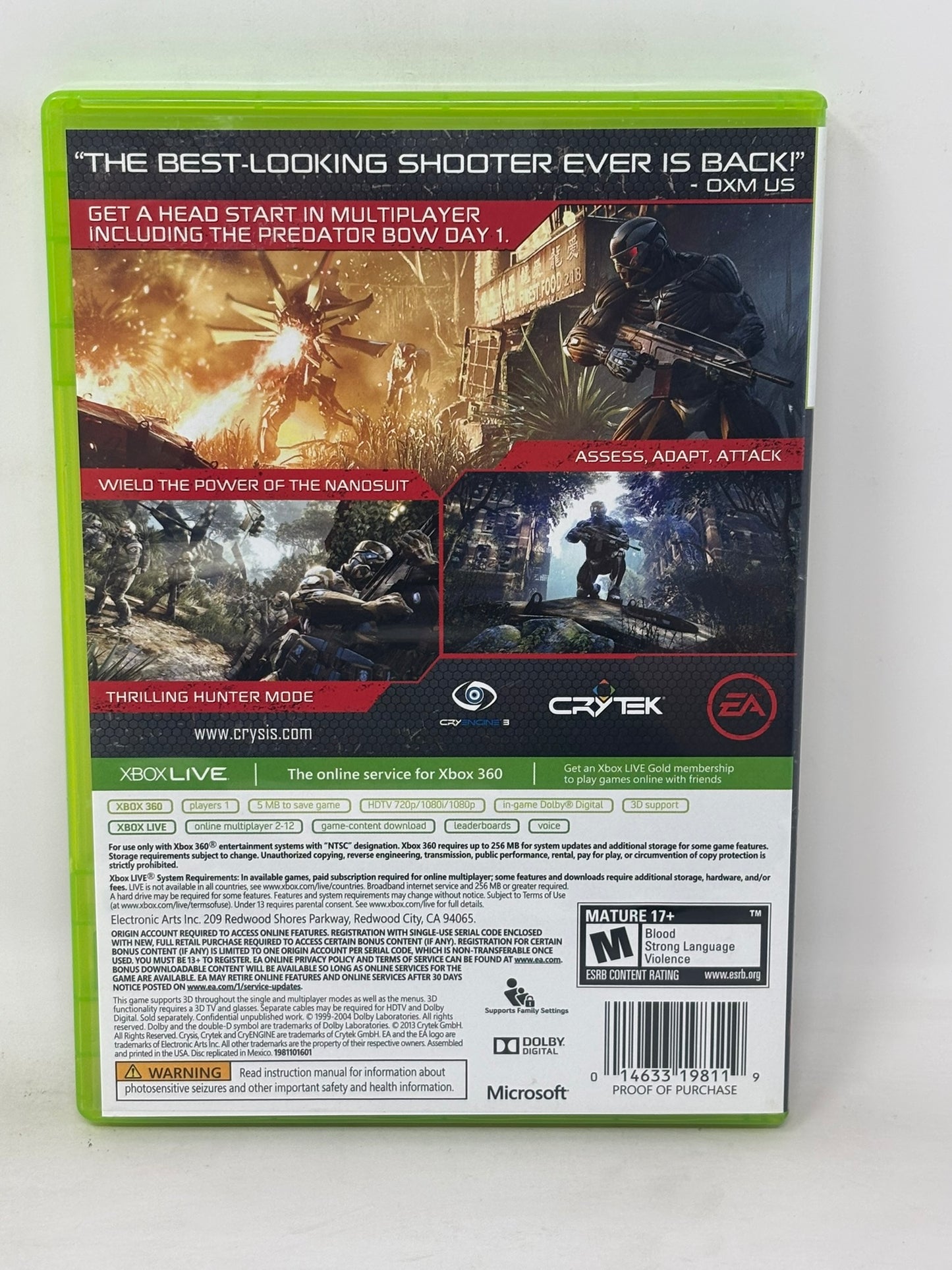 XBox 360 - Crysis 3 Hunter Edition - Complete