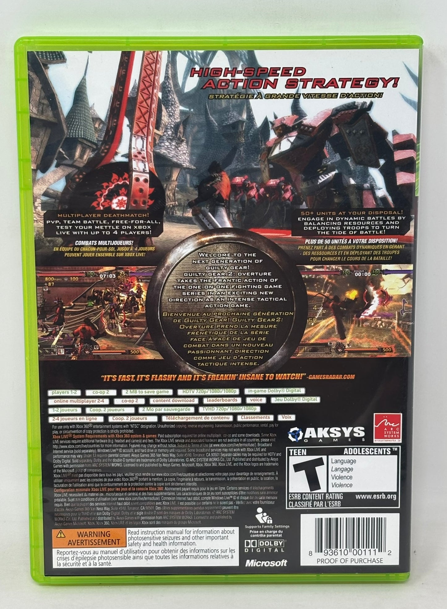 XBox 360 - Guilty Gear 2 Overture