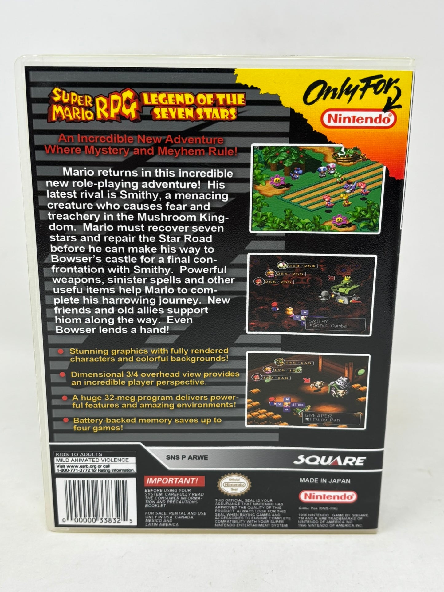 SNES Super Nintendo - Super Mario RPG w/ Snapcase