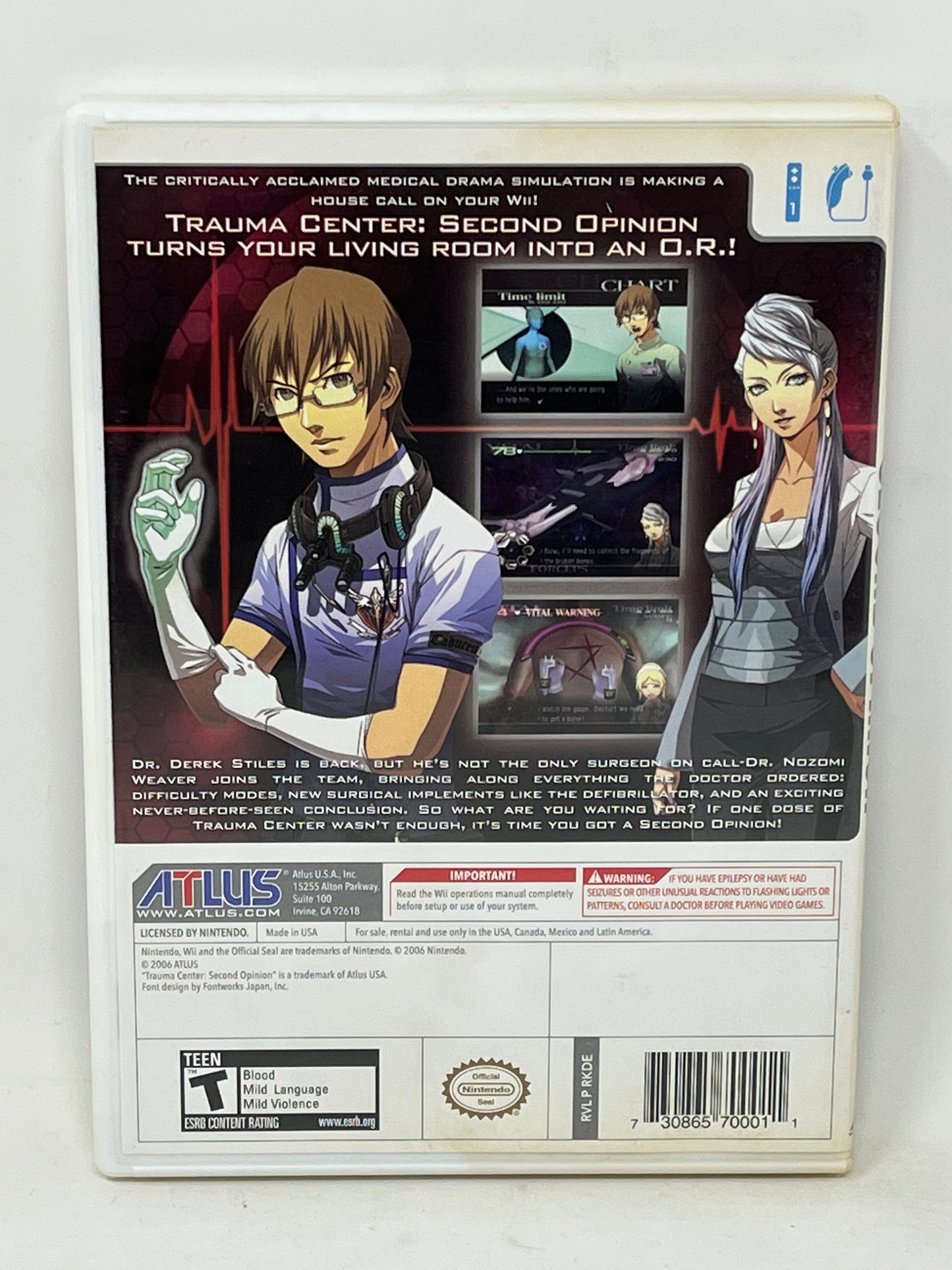 Nintendo Wii - Trauma Center Second Opinion - Complete