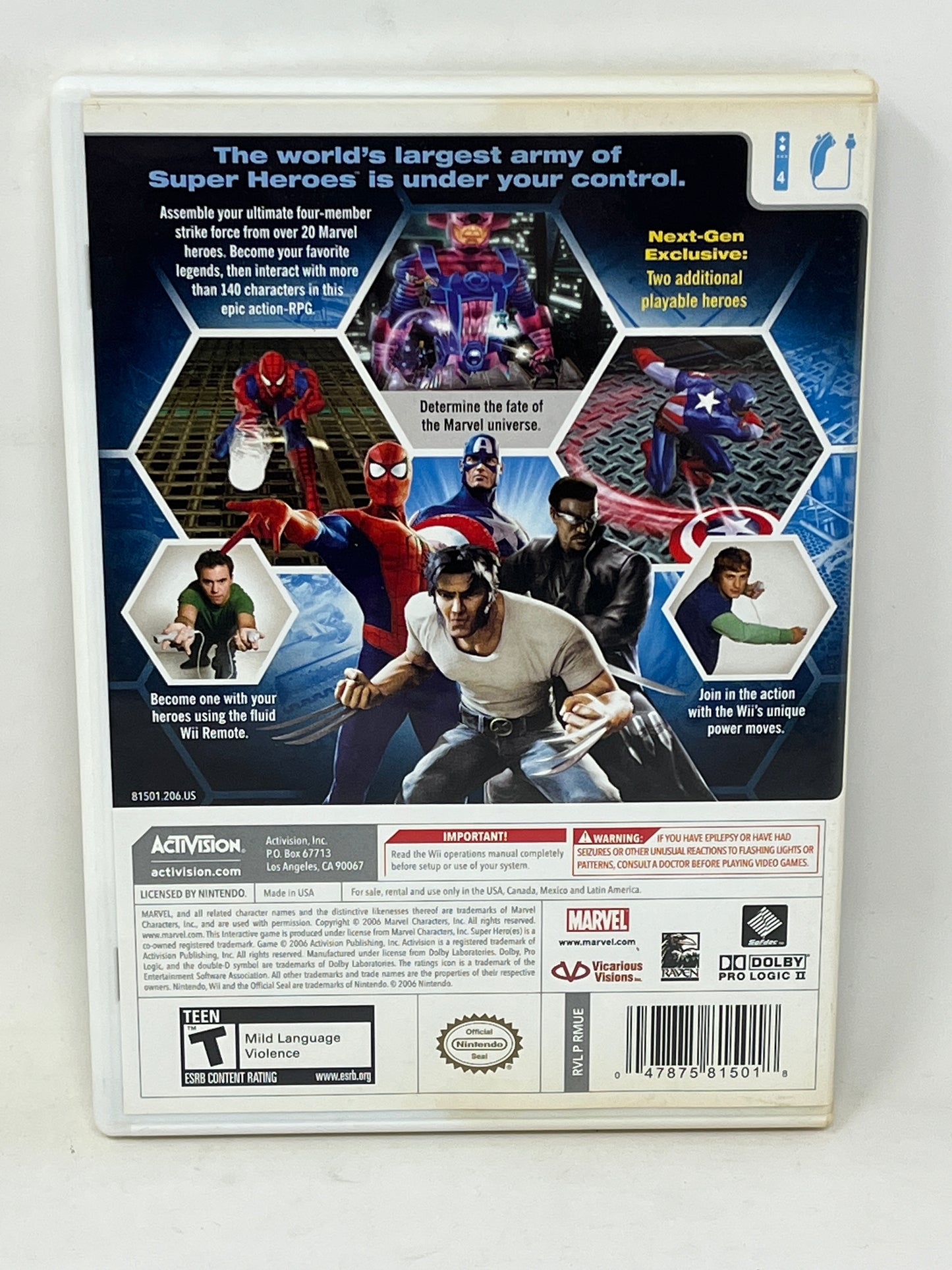 Nintendo Wii - Marvel Ultimate Alliance - Complete