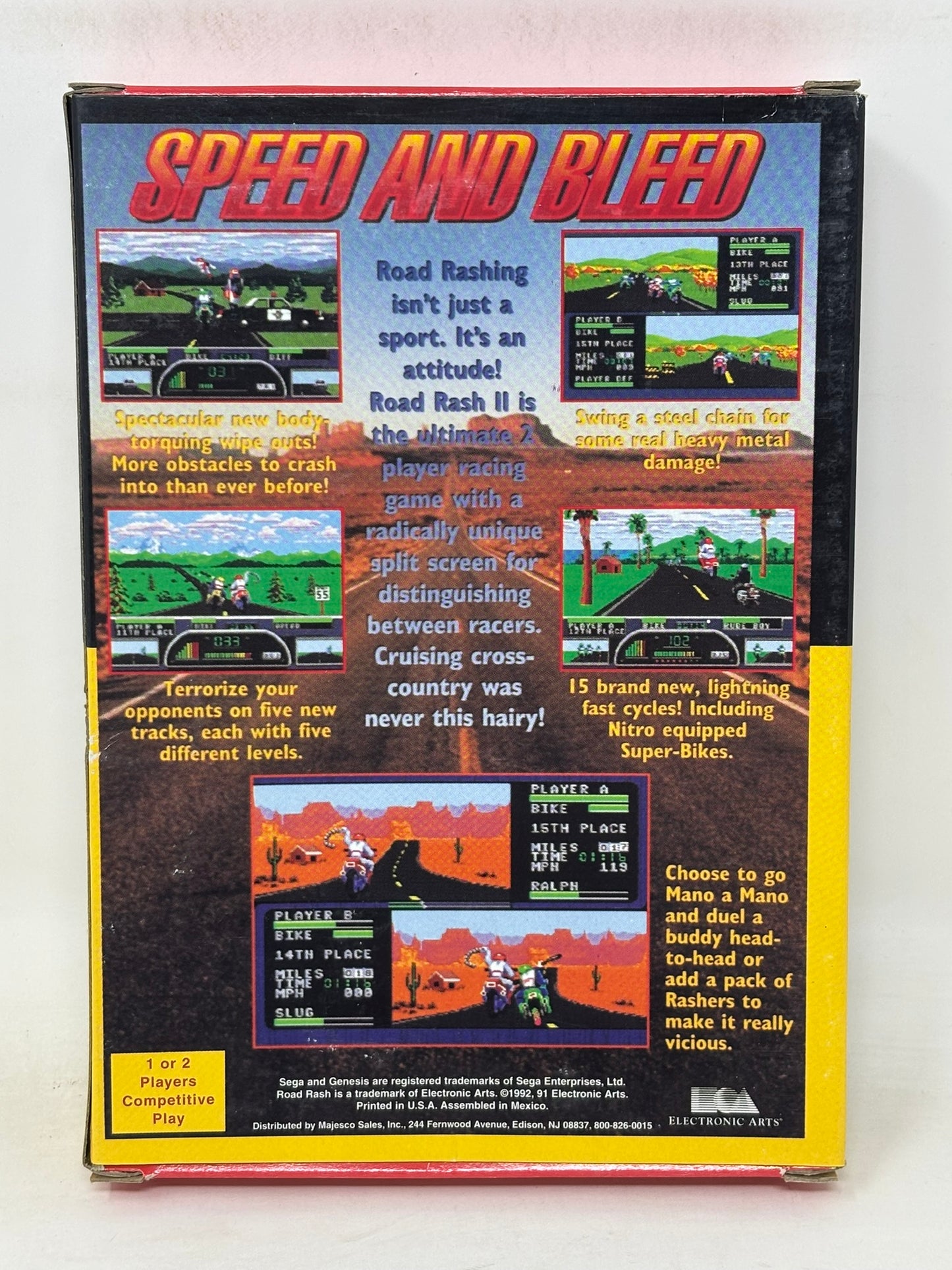Sega Genesis - Road Rash II (Cardboard Box) Complete
