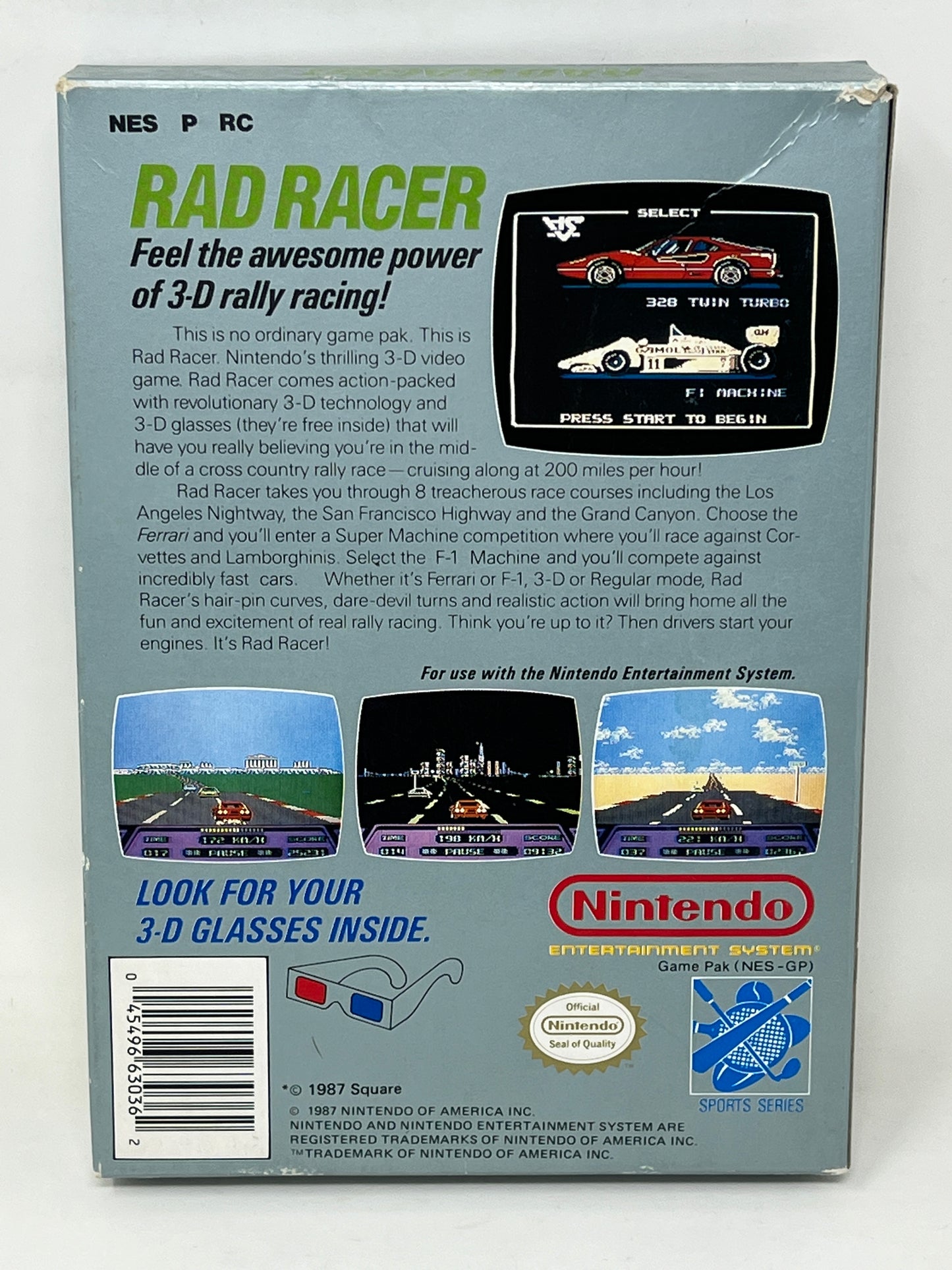 NES Nintendo - Rad Racer - Complete