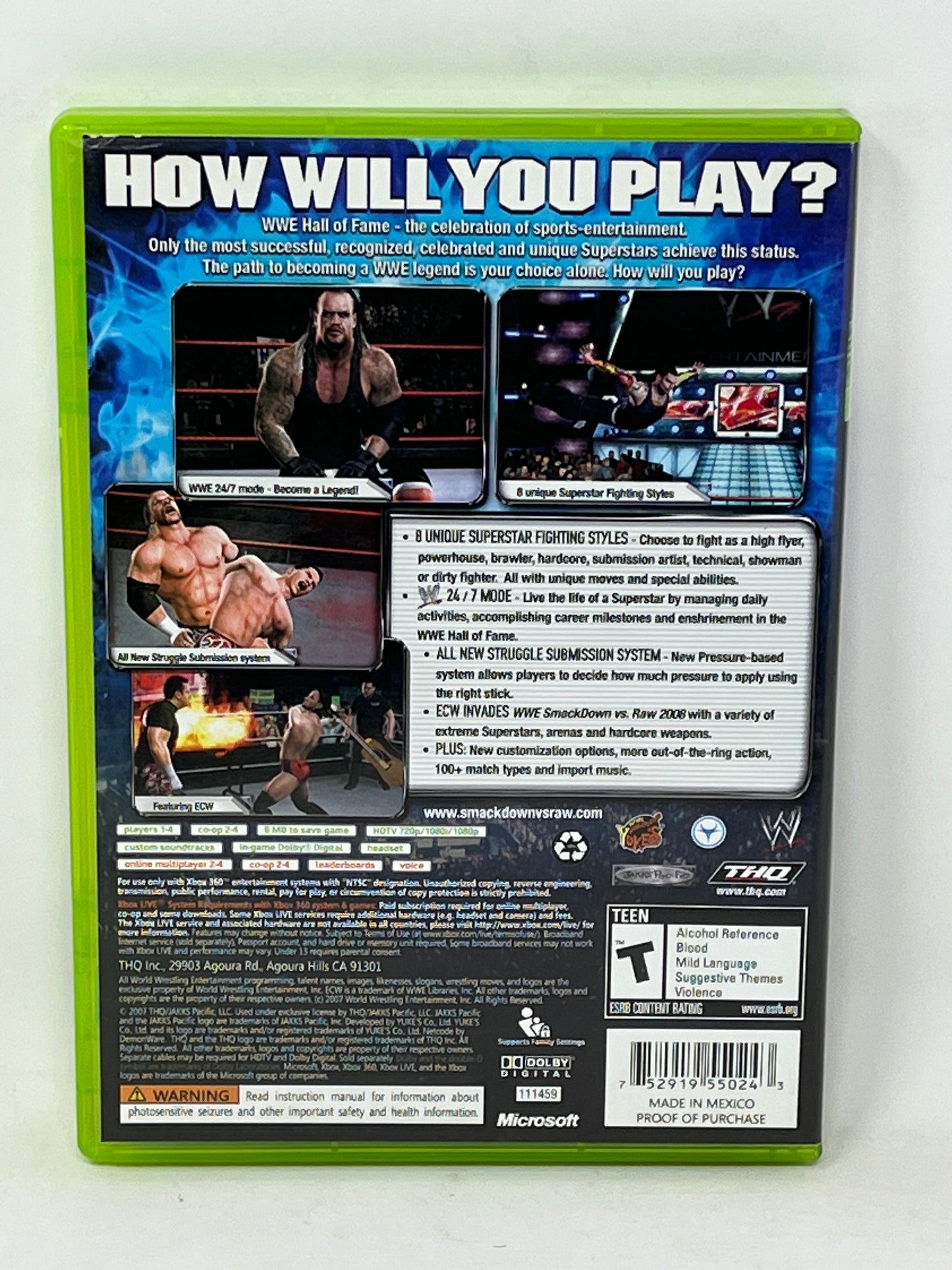 XBox 360 - WWE Smackdown vs Raw 2008 - Complete