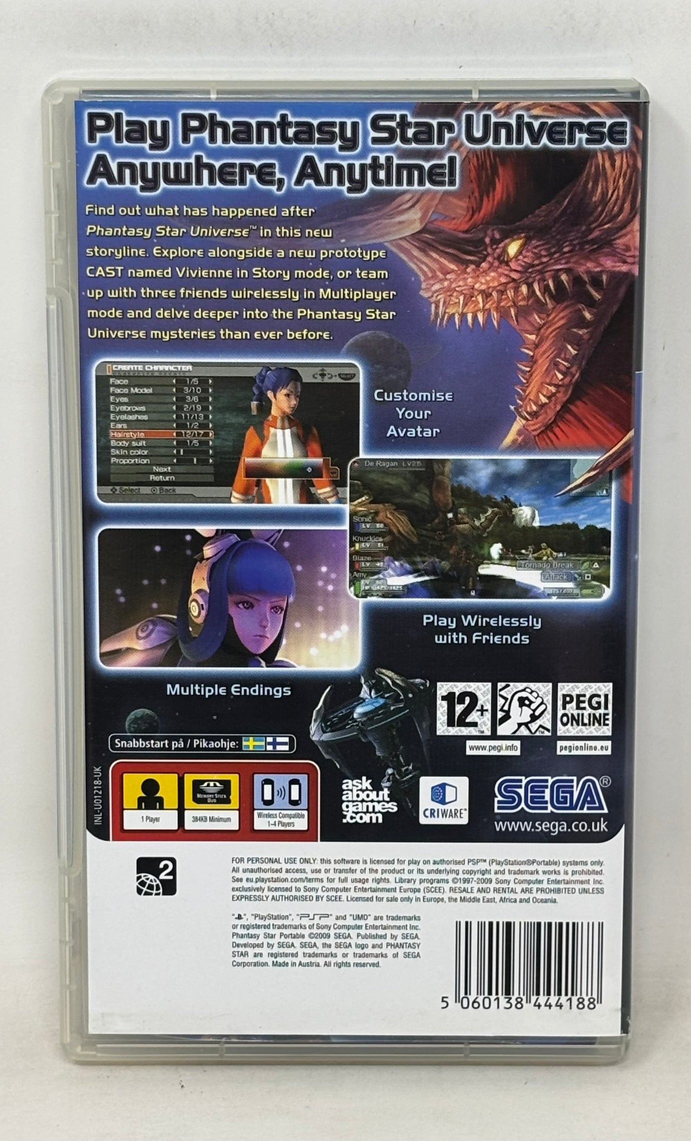 Sony PSP - Phantasy Star Portable (PAL Import) - Complete