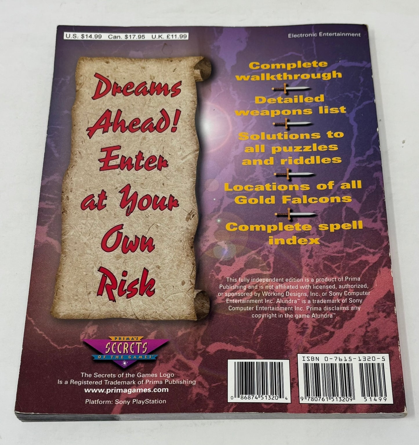 Alundra Prima Unauthorized Game Secrets Game Guide