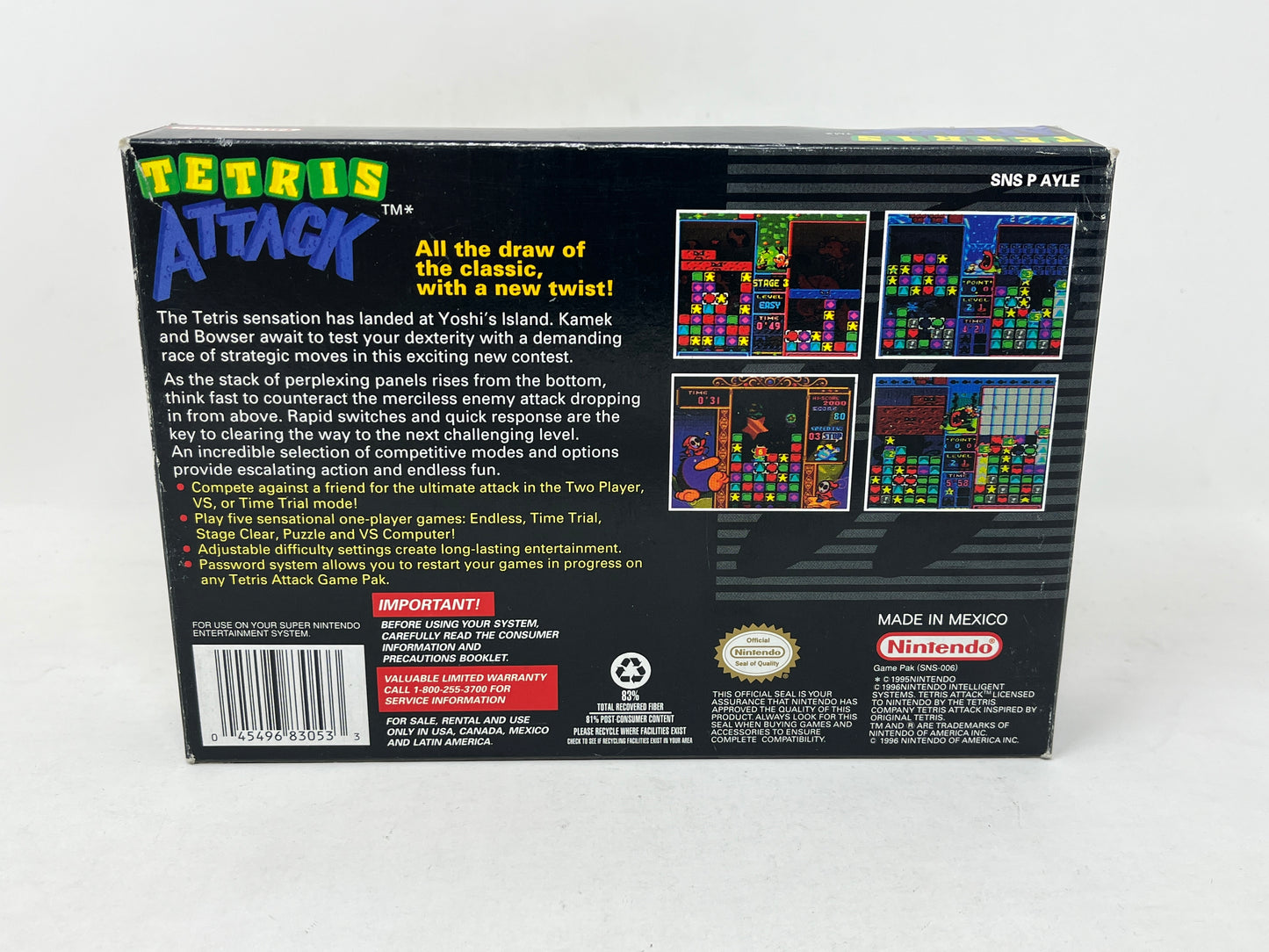 SNES Super Nintendo - Tetris Attack - In Box