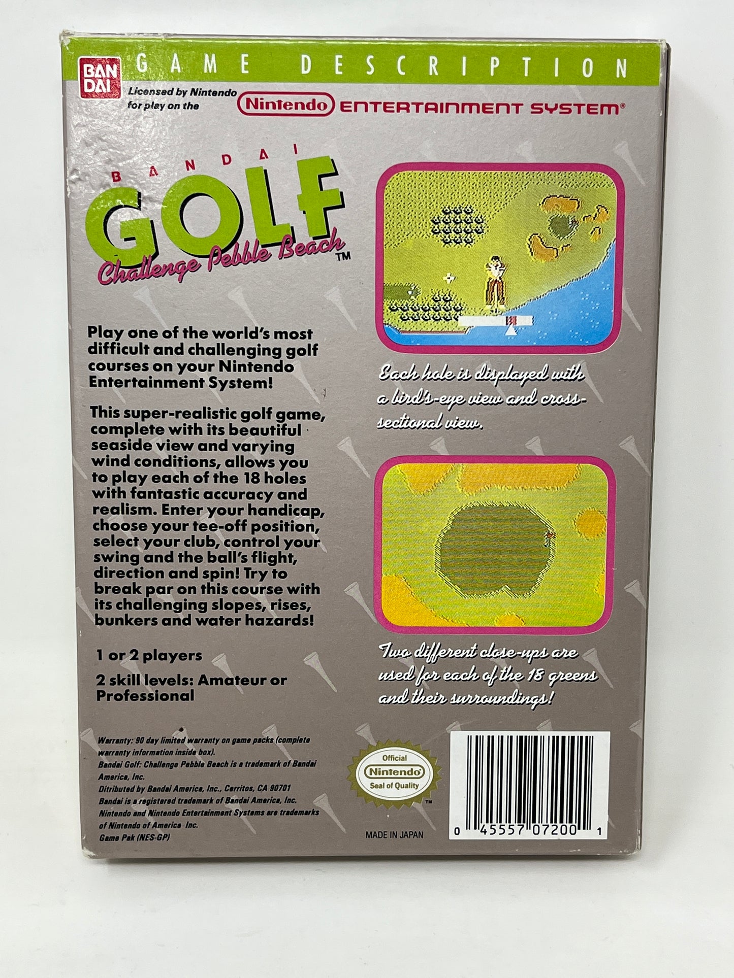 NES Nintendo - Bandai Golf Challenge Pebble Beach - Complete