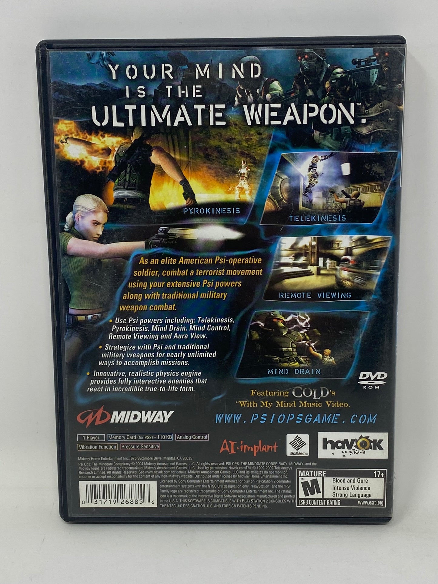 Sony PlayStation 2 PS2 - Psi Ops Mindgate Conspiracy