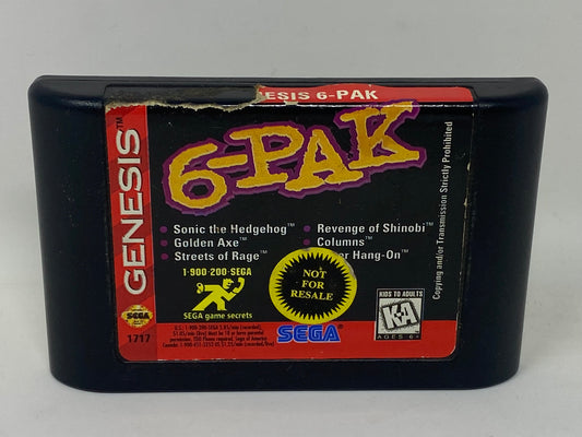 Sega Genesis - 6-Pak - 6 in One Cart - Sonic the Hedgehog