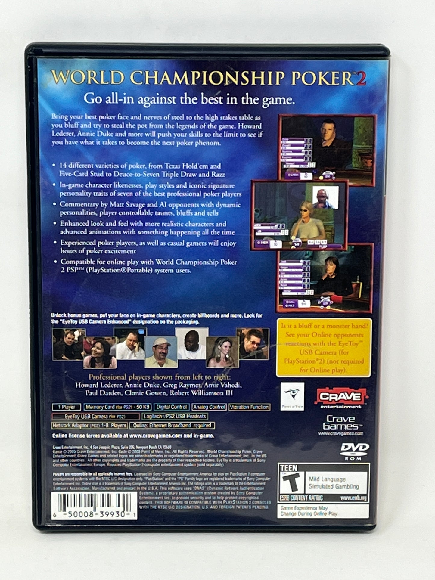 Sony PlayStation 2 - World Championship Poker 2 - Complete