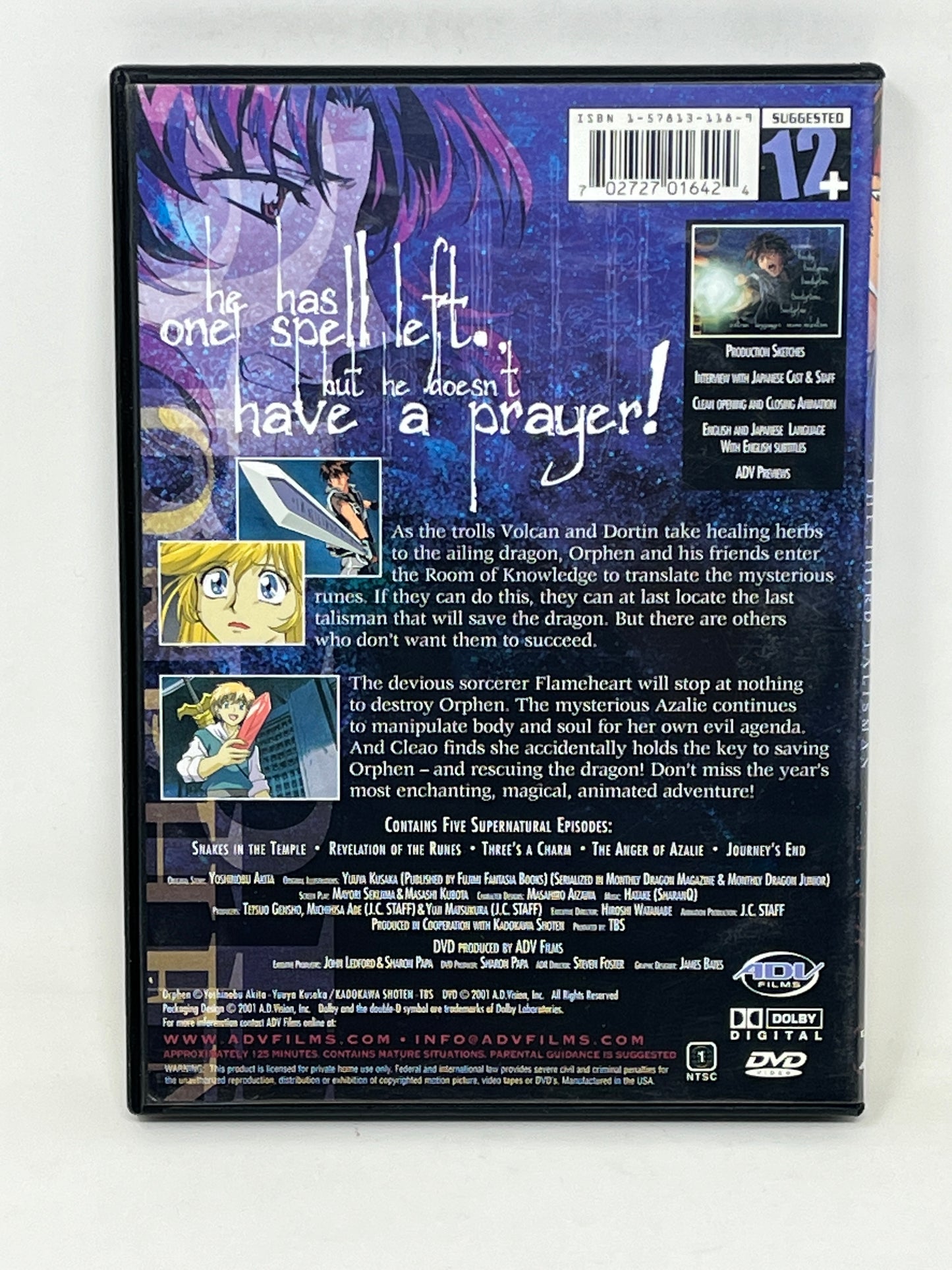 Orphen The Third Talisman Vol 6 DVD - ADV Films - Anime (2002)