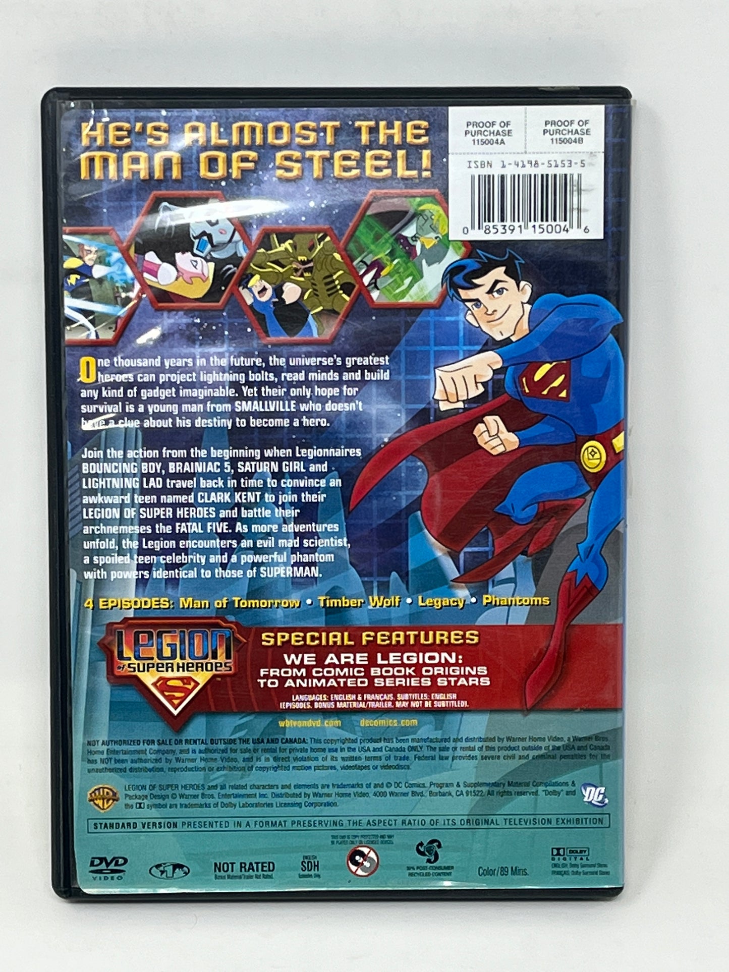 Legion of Superheroes Volume 1 DVD - DC Comics - 4 Episodes (2007)