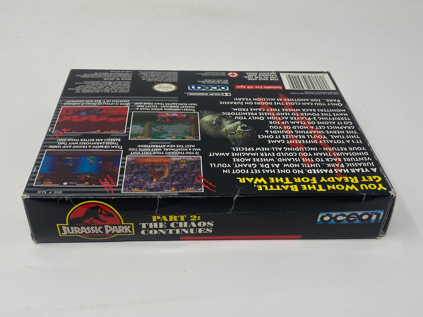 SNES Super Nintendo - Jurassic Park 2 The Chaos Continues - Complete in Box