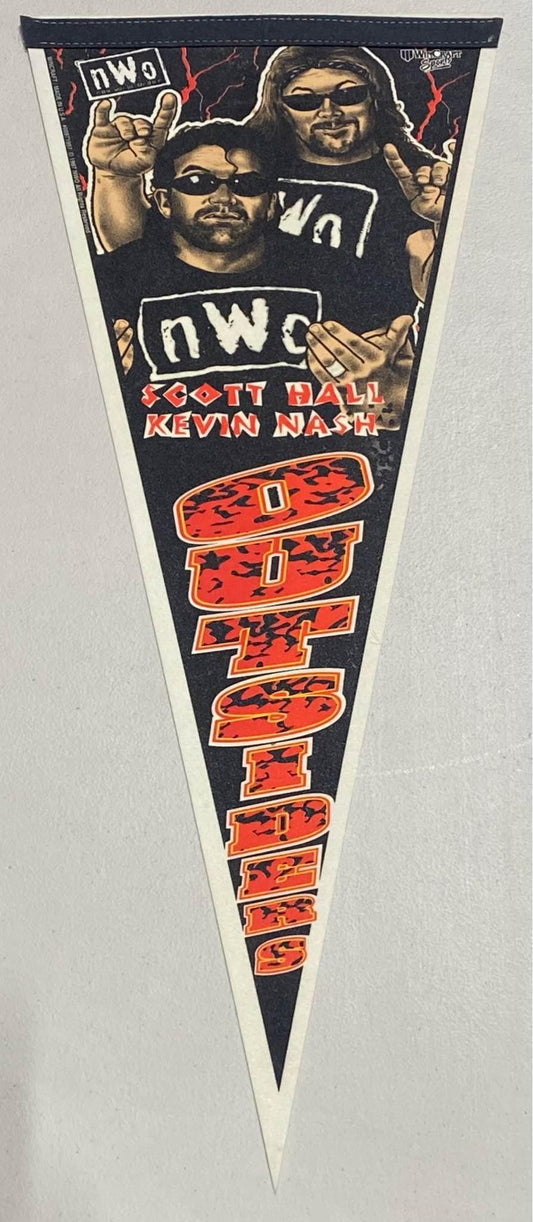 Rare Vintage 1997 Wincraft Sports - The Outsiders Scott Hall Kevin Nash WCW NWO Wrestling Pennant