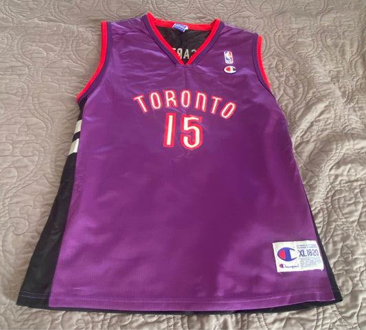 Vintage 1999 Vince Carter Toronto Raptors Champion Basketball Jersey - Youth XL (18-20)