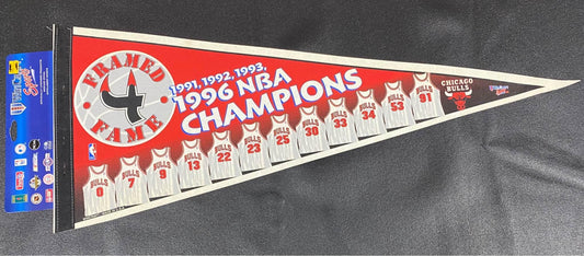 Vintage Wincraft Sports Chicago Bulls 1996 NBA Champions Framed 4 Fame Jersey Pennant
