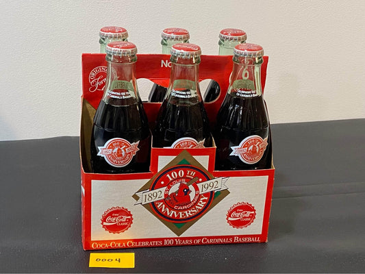 Vintage 1992 St Louis Cardinals 100th Anniversary Coca Cola Bottle 6 pack - 8 oz Coke Bottle