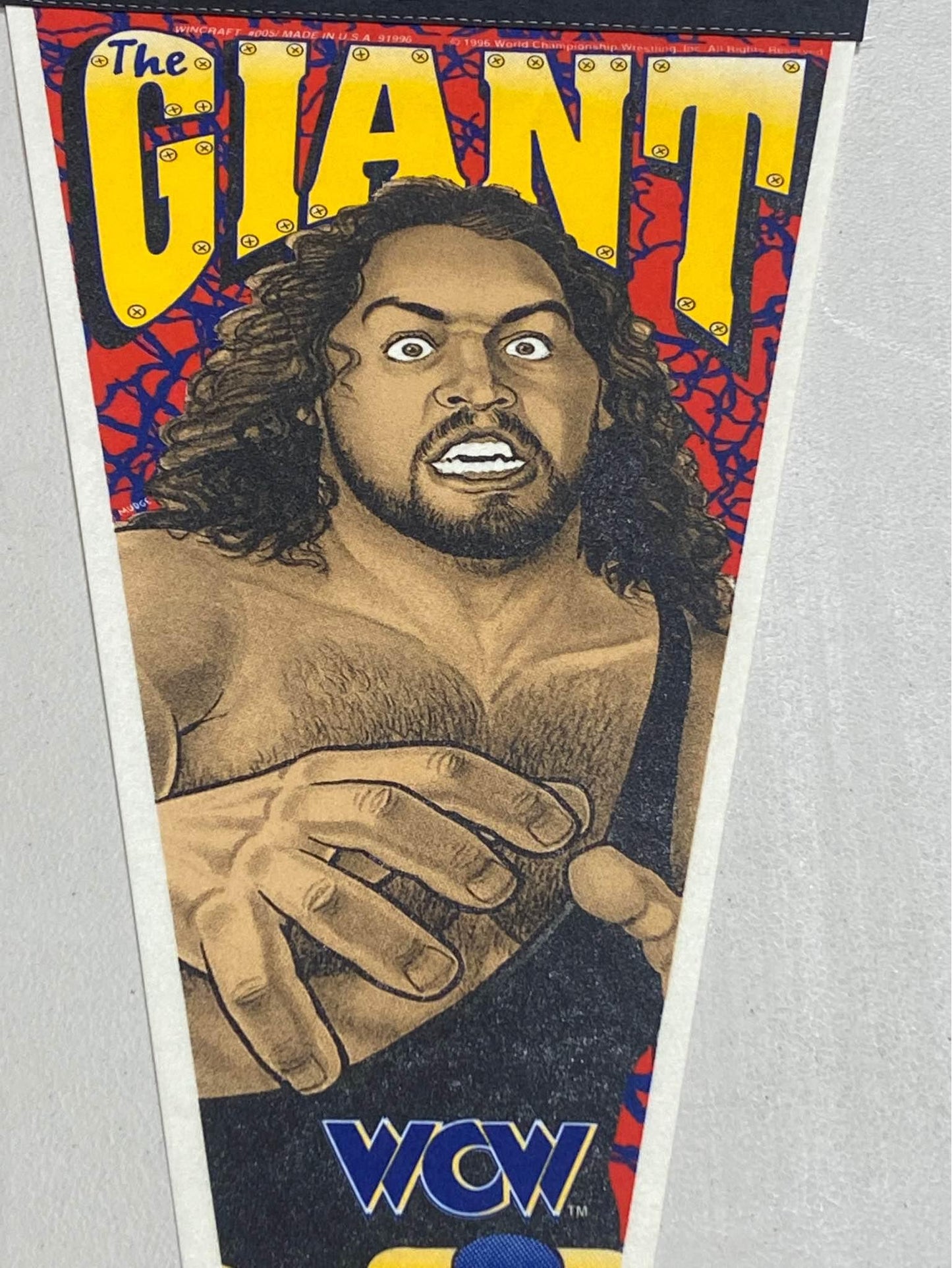 Vintage 1996 Wincraft Sports The Giant WCW Wrestling Pennant