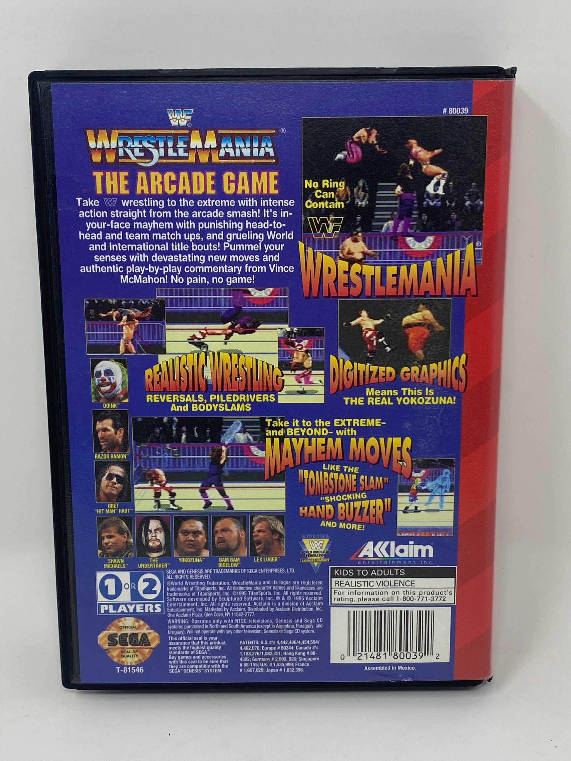 Sega Genesis - WWF Wrestlemania Arcade Game - Complete