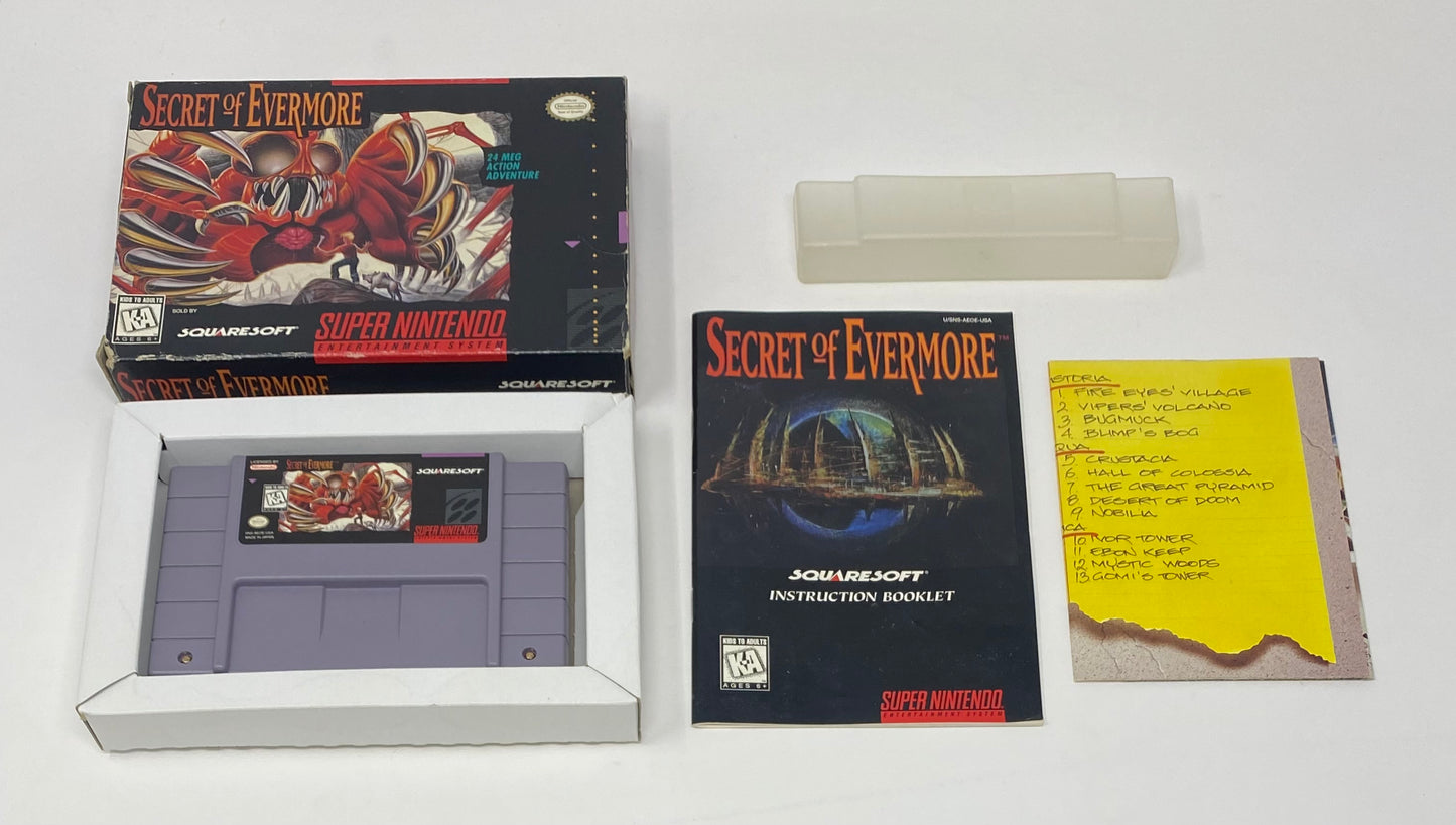 SNES Super Nintendo - Secret of Evermore - CIB Complete in Box