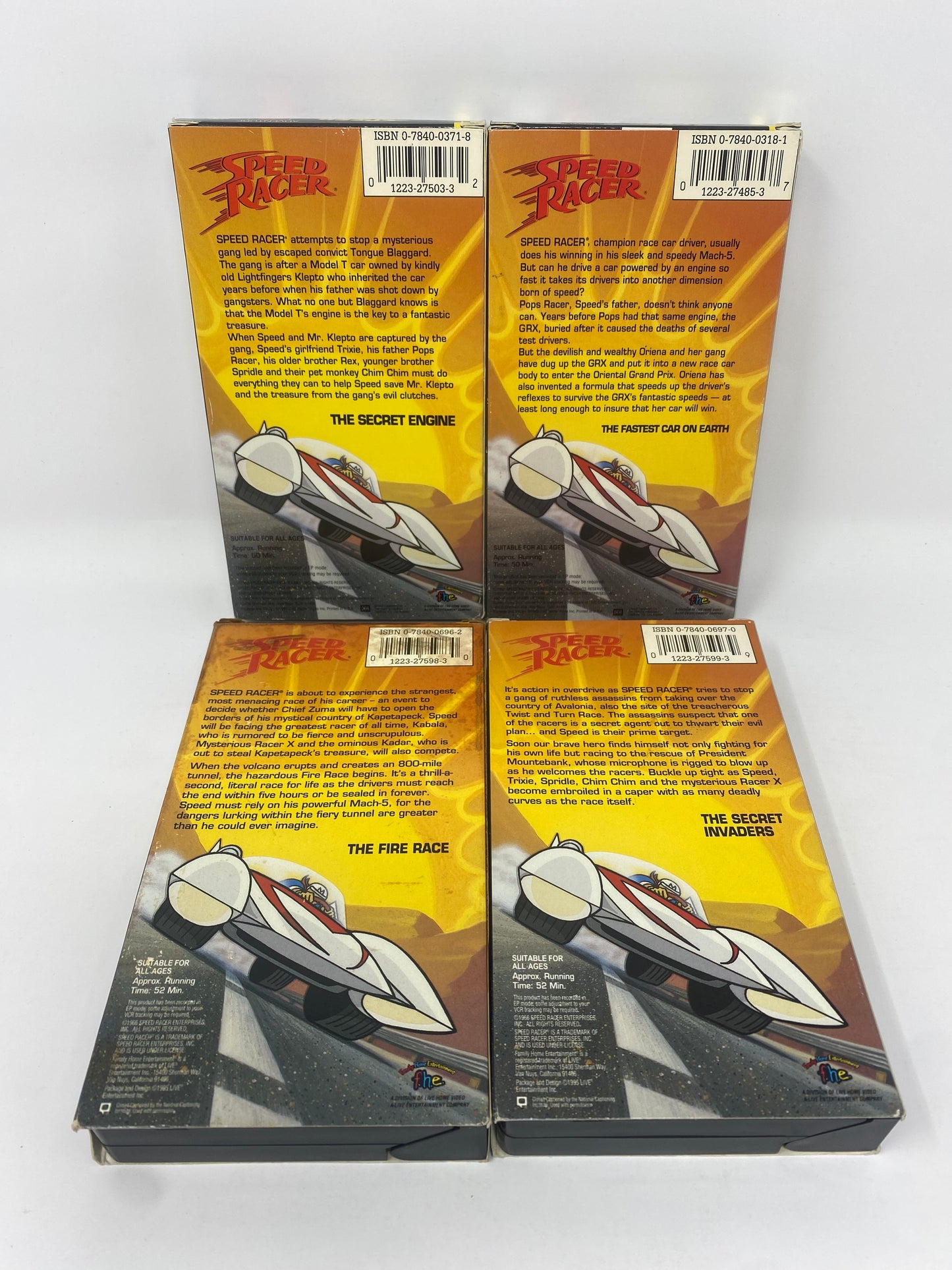 Vintage Speed Racer Animated Series / Cartoon VHS Lot - 4 Volumes (1995)