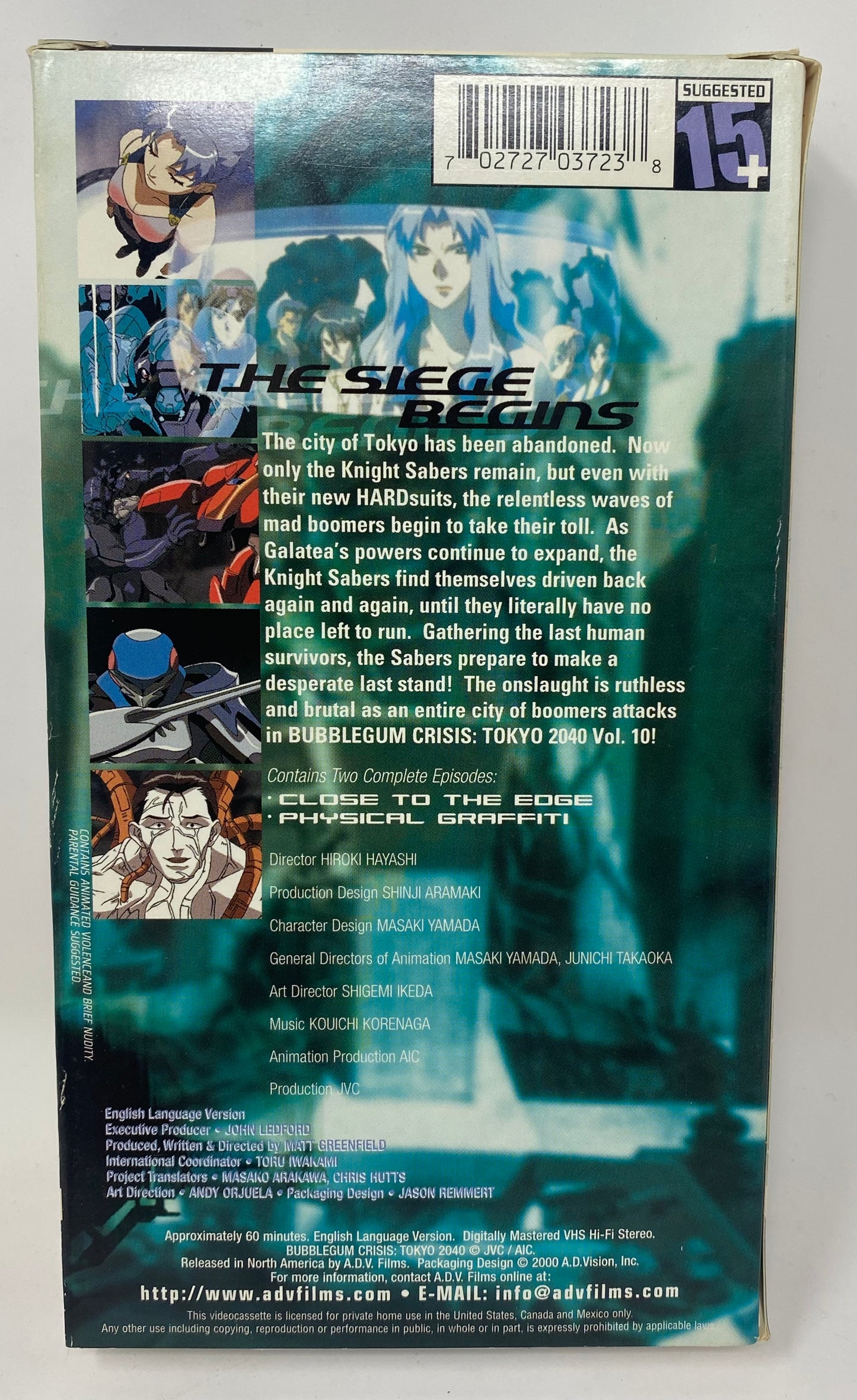 Bubblegum Crisis Tokyo 2040 - Burning Metal VHS Anime (2000)
