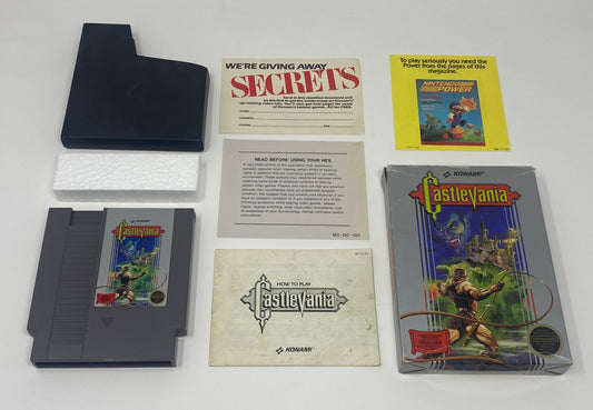 NES Nintendo - Castlevania - 5 Screw CIB - Complete in HangTab Box w/ Everything