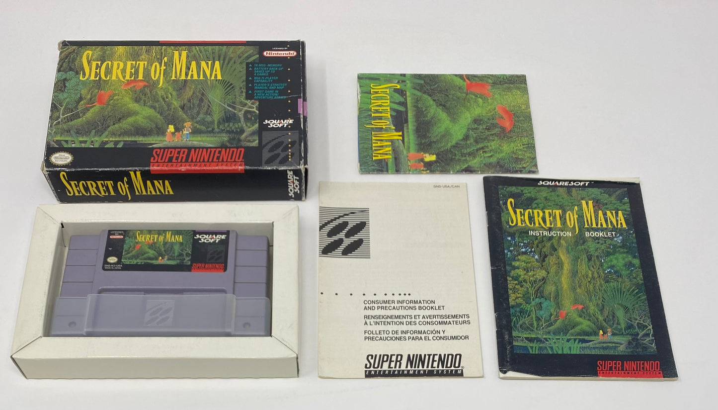 SNES Super Nintendo - Secret of Mana - CIB Complete in Box