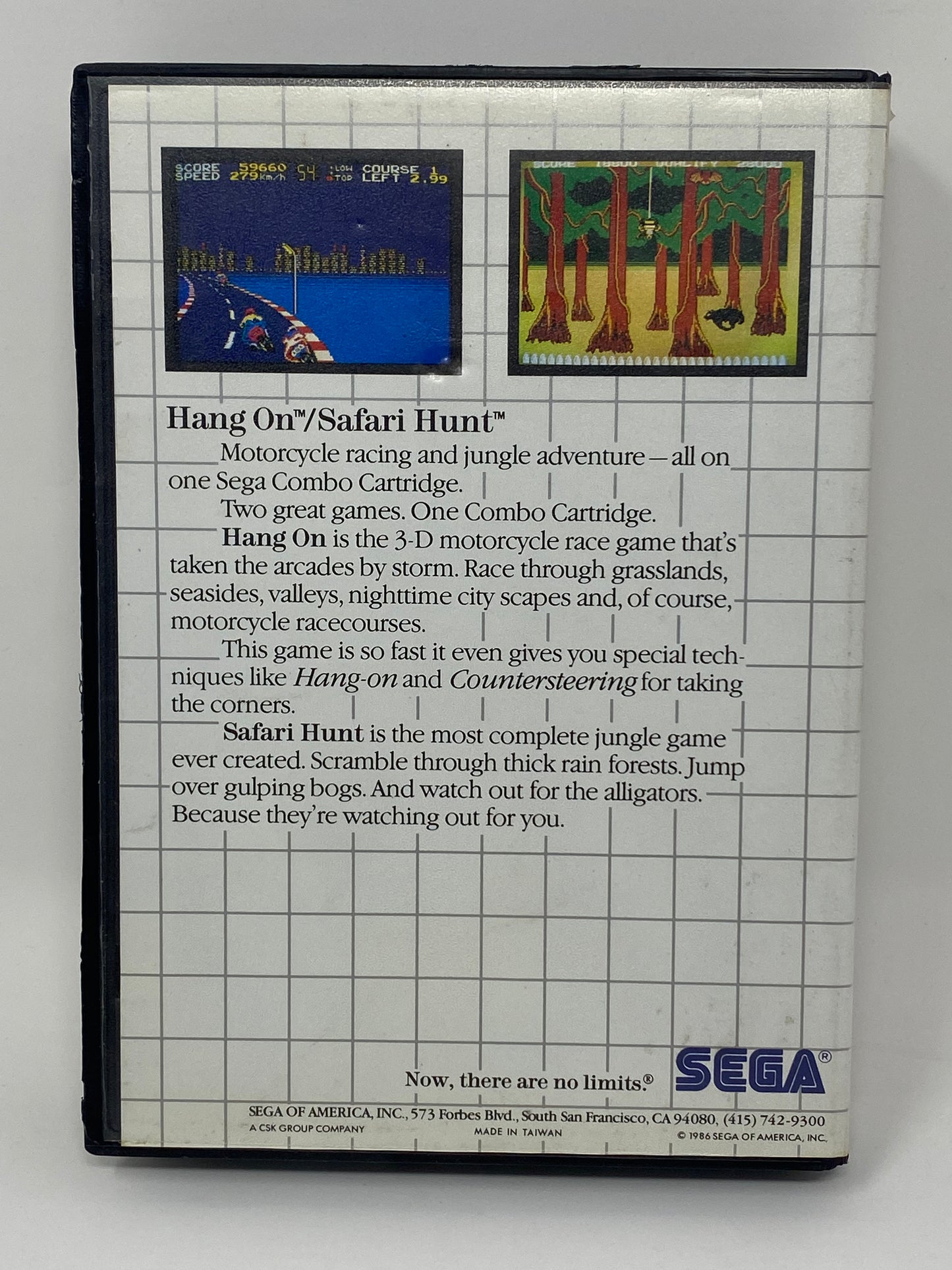 Sega Master System - Hang On / Safari Hunt - CIB - Complete w/ Case & Instructions