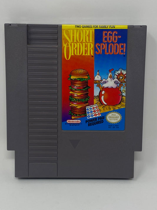 NES Nintendo - Short Order / Eggsplode - Powerpad Game