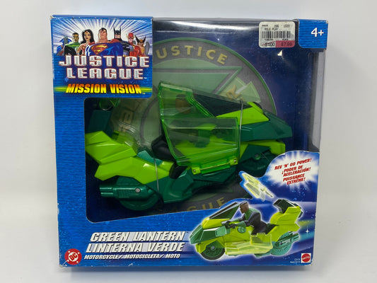 New DC Justice League Mission Vision Green Lantern Action Figure on Motorcycle - Mattel 2003