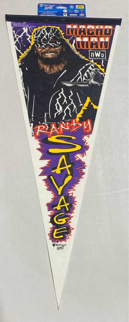 Vintage 1997 Wincraft Sports Macho Man Randy Savage WCW NWO Wrestling Pennant